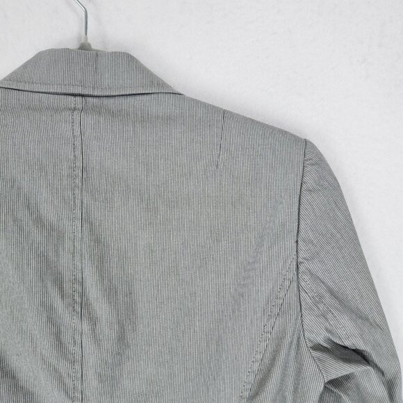 Banana Republic Jacket Womens 4 Gray Pinstripe Stretch Single Button Blazer - Picture 15 of 15